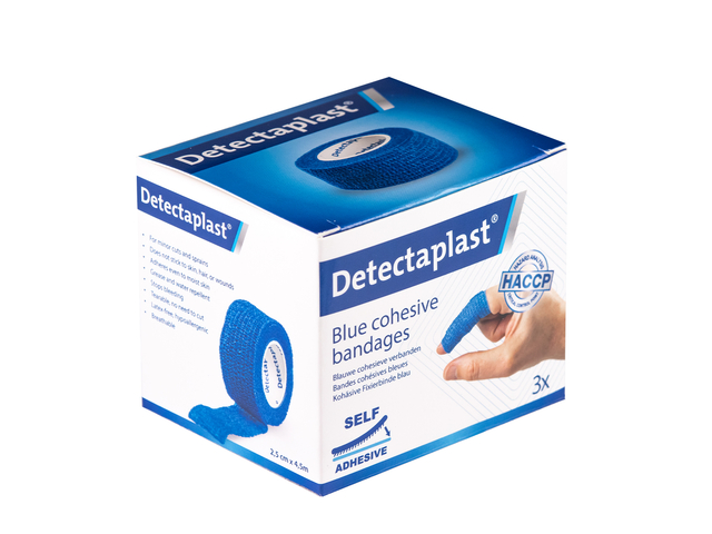 Snelpleister blauw Detectaplast 2,5cmx4,5m 3 stuks