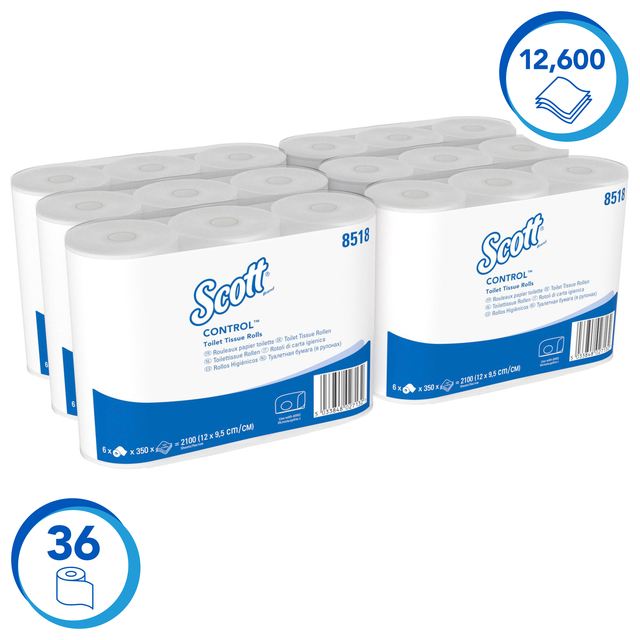 Toiletpapier Scott Control 3-laags 350vel wit 8518