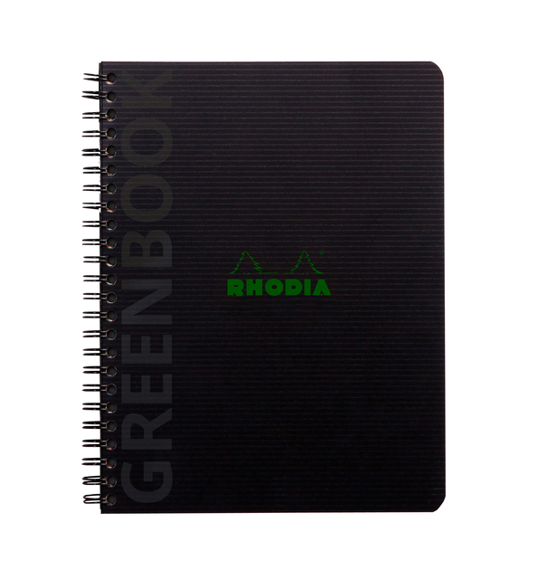 Notitieboek Rhodia Greenbook A5 lijn 6-gaats 180 pagina's 90gr zwart