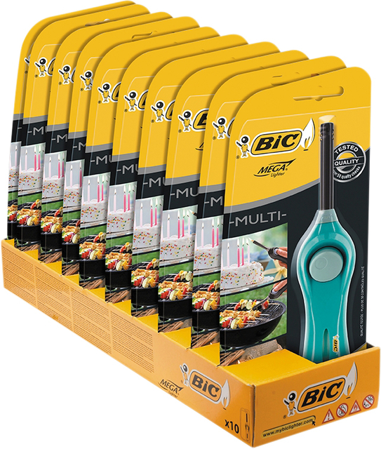 Aansteker Bic megalighter U140 multi assorti blister à 1 stuk