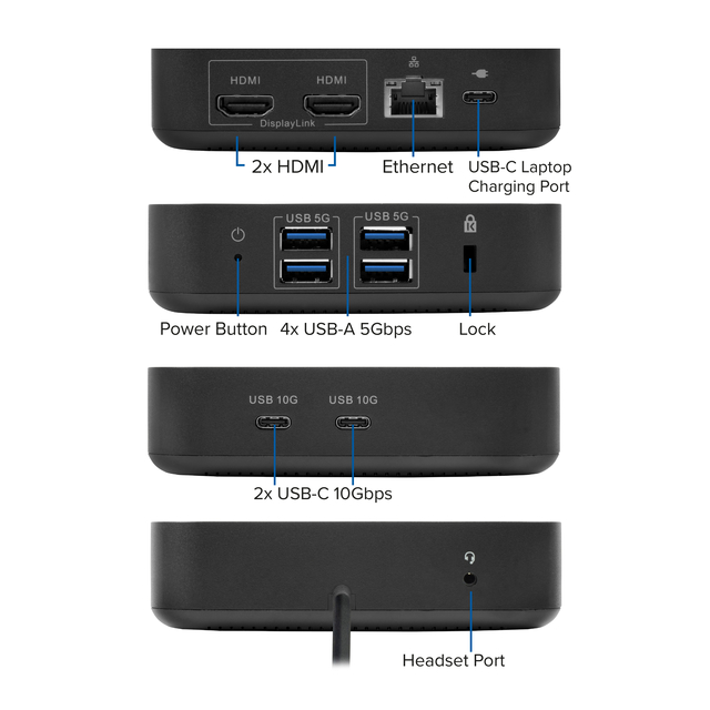 Dockingstation ACT USB-C Dual Monitor met Power Delivery