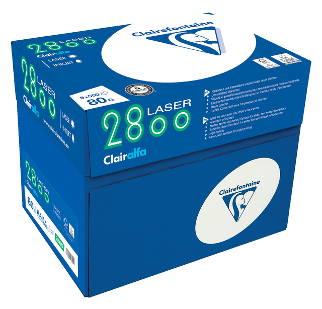 Kopieerpapier Clairefontaine laser A4 80gr wit 500 vel