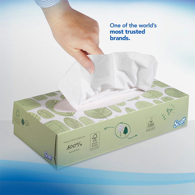 Facial tissues Scott 2-laags standaard 21x100stuks wit 8837