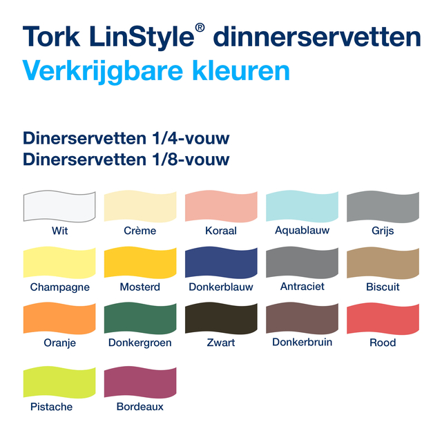 Dinnerservetten Tork Premium LinStyle® 1-laags 50 stuks wit 478711