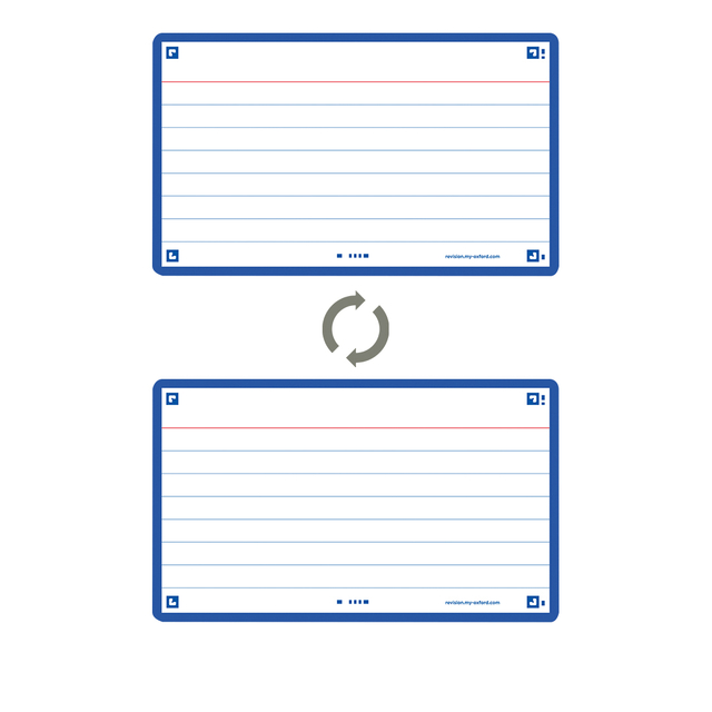 Flashcard Oxford 2.0 75x125mm 80 vel 250gr lijn blauw