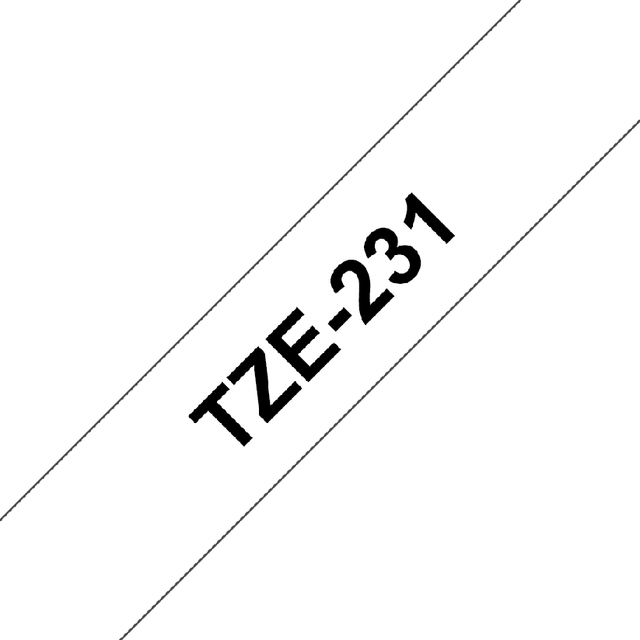 Labeltape Brother P-touch TZe-231 standaard 12mm zwart op wit