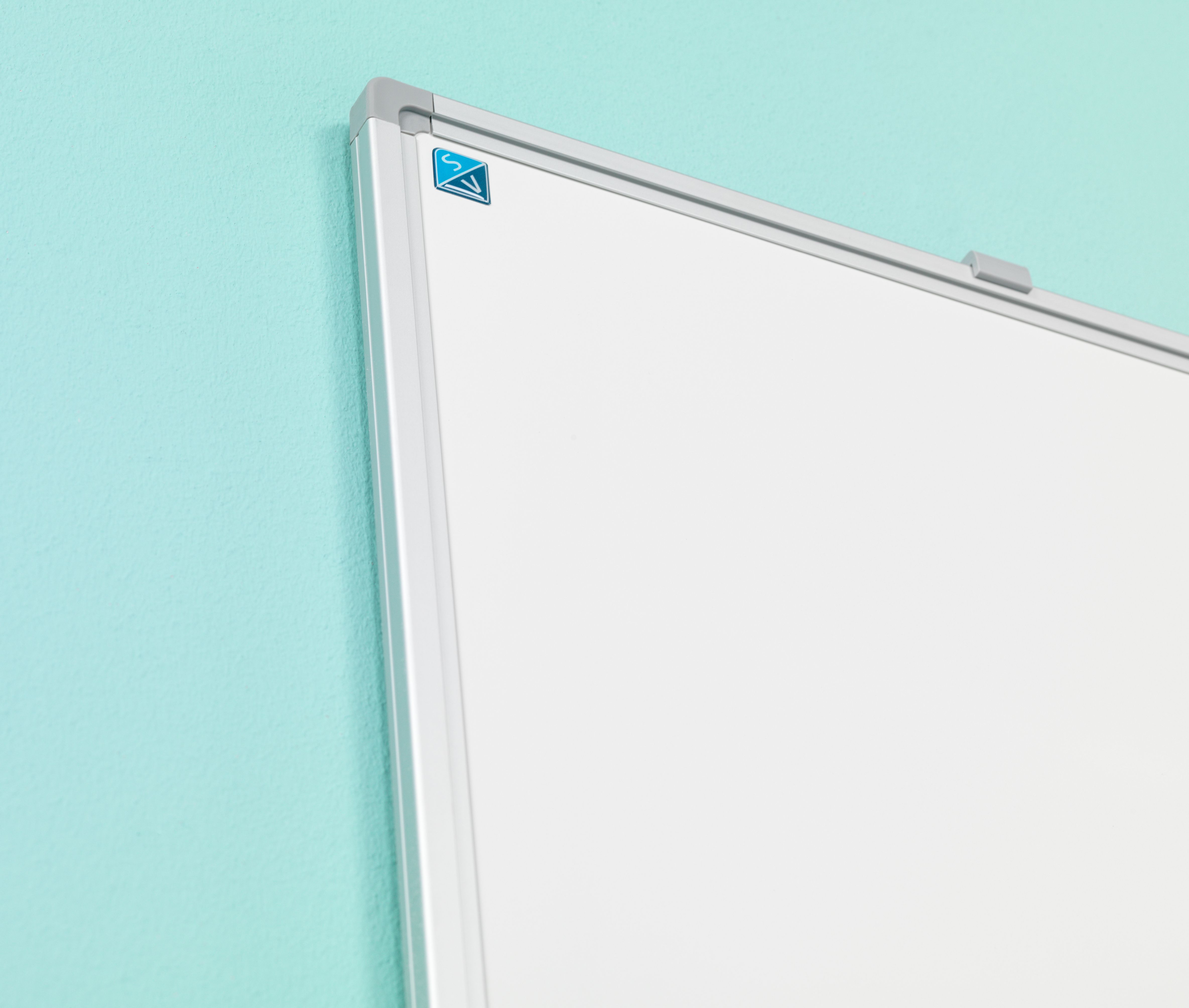 Whiteboard, wit emaille, Softline 8 mm - alu-profiel - 120x150 cm