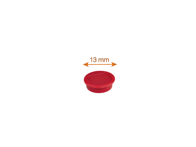 Magneet Nobo 13mm 100gr rood 10 stuks