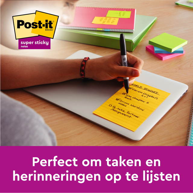 Memoblok Post-it 662 102x152mm ruit geel