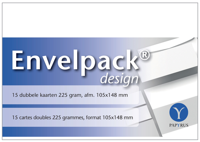 Dubbele kaart Papyrus Envelpack Design A6 105x148mm wit 894456 15 stuks