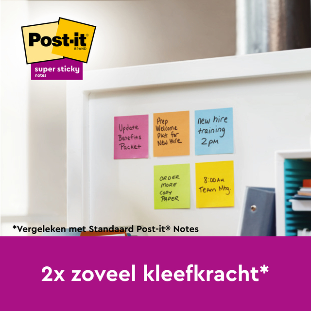 Memoblok Post-it 654 Super Sticky 76x76mm Soulful