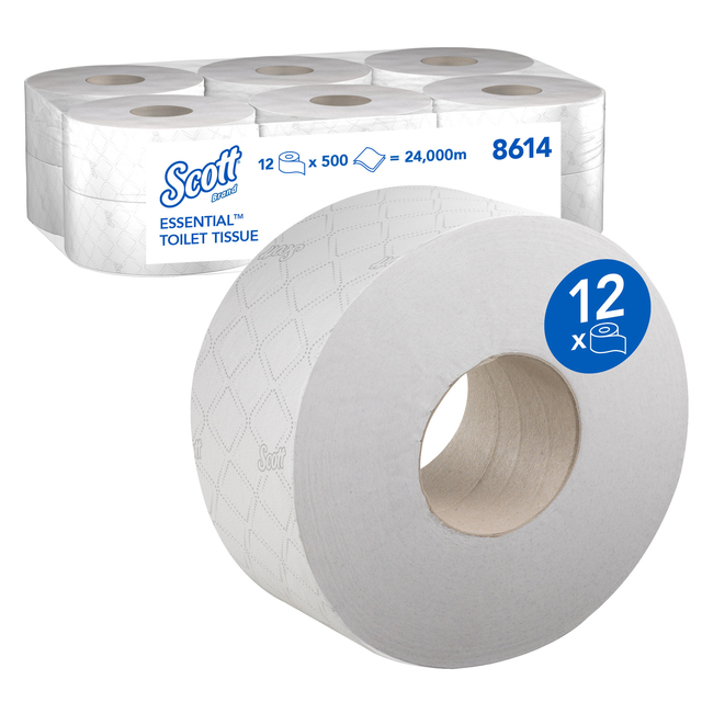 Toiletpapier Scott Essential Jumbo 2-laags 200m wit 8614