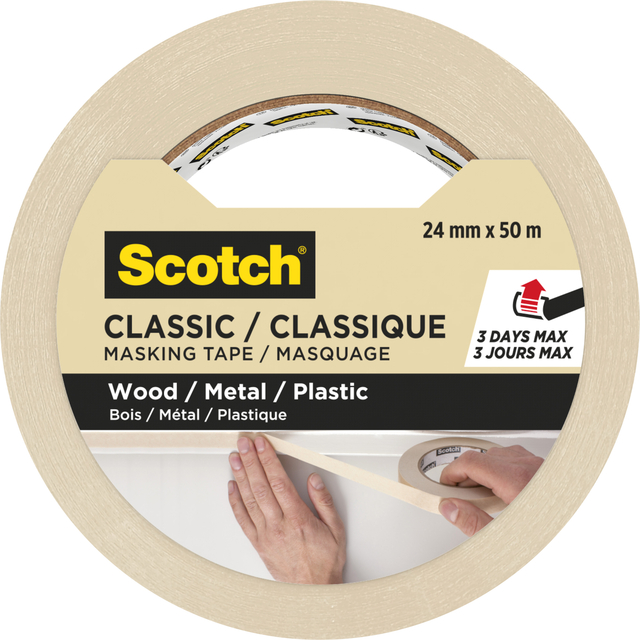 Afplaktape Scotch Classic 24mmx50m beige