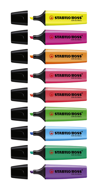 Markeerstift STABILO BOSS Original 70/4 assorti blister à 4 stuks