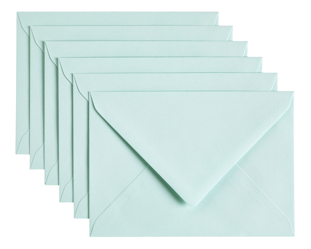 Envelop Papicolor C6 114x162mm zeegroen pak à 6 stuks