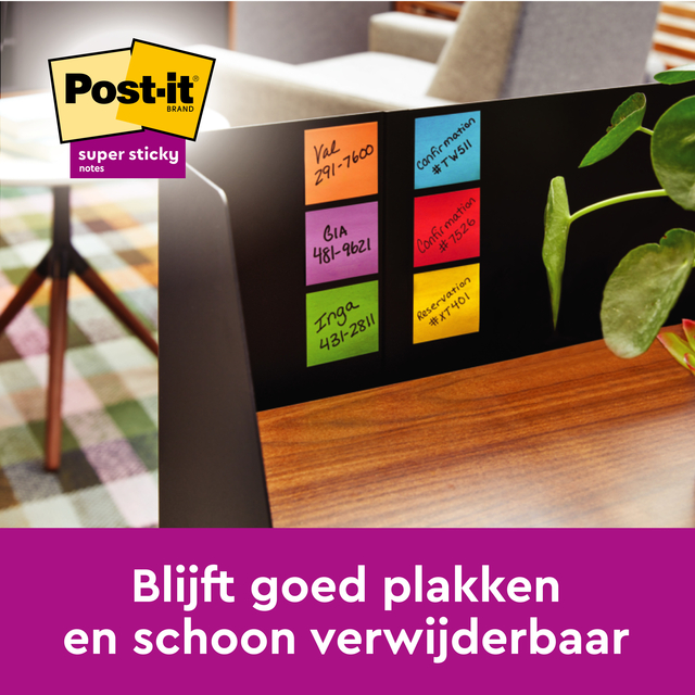 Memoblok Post-it Z-Notes R330 Super Sticky 76x76mm Soulful 6 stuks