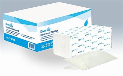 Diversey vouwhanddoek Puur Cellulose V-vouw 2-lgs 20x200st