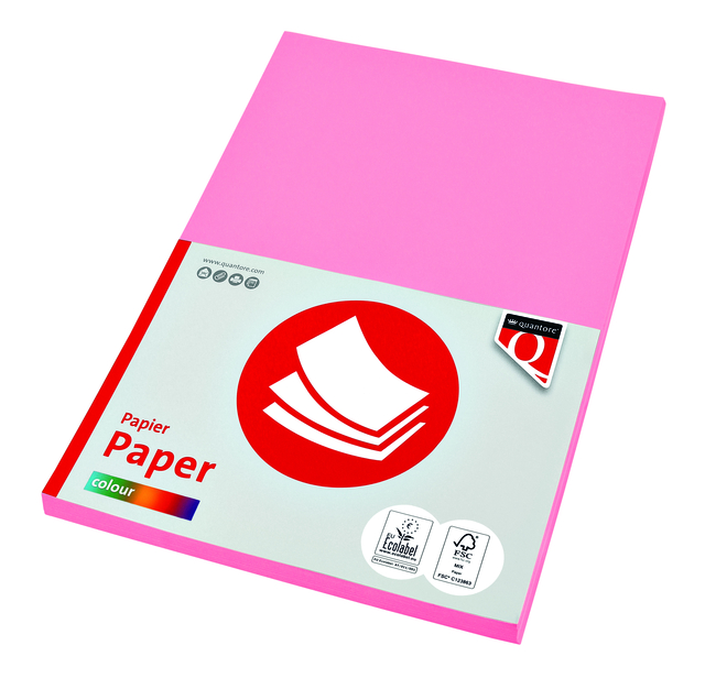 Kopieerpapier Quantore Colour A4 160gr roze 50vel