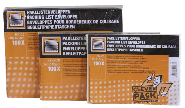 Paklijstenvelop CleverPack zelfklevend onbedrukt 165x112mm pak à 100 stuks