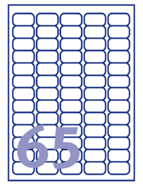 Etiket Avery L7651-100 38.1x21.2mm wit 6500stuks