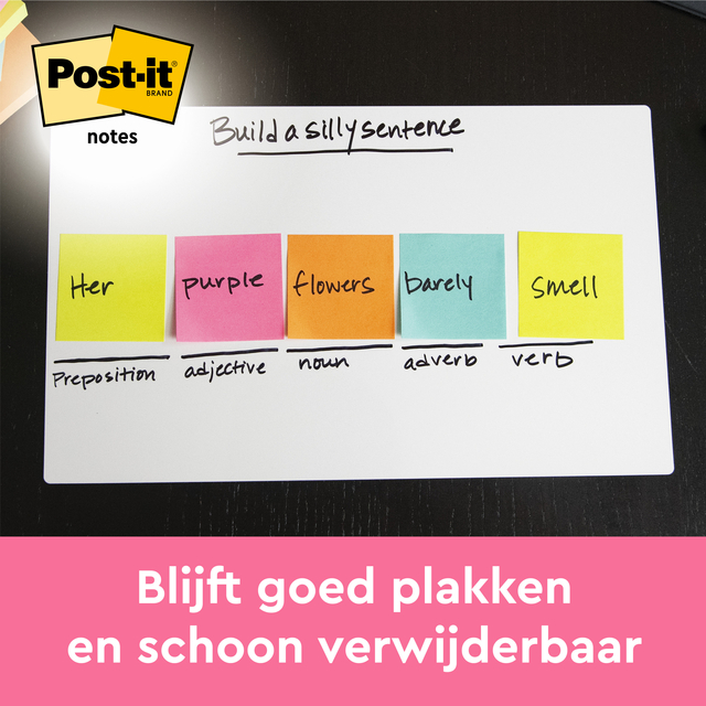 Memoblok Post-it 654 76x76mm roze