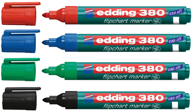 Viltstift edding 380 flipover rond 1.5-3mm assorti set à 4 stuks