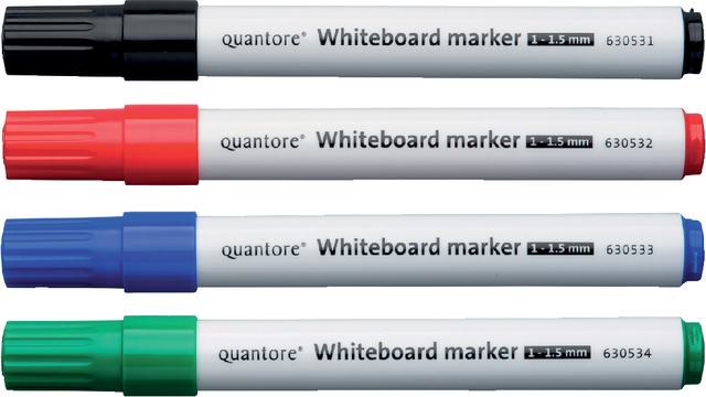 Whiteboardstift Quantore rond 1-1.5mm 4 stuks assorti