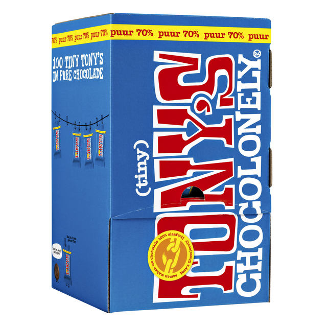 Chocolade Tony's Chocolonely tiny puur doos 100 st