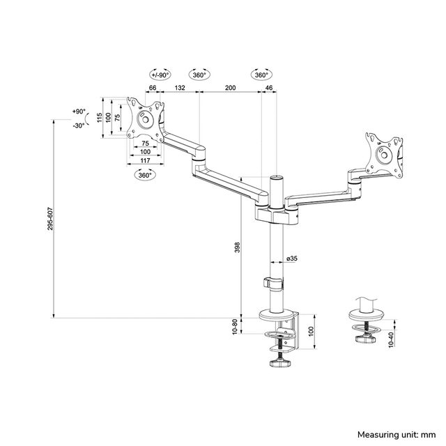 Monitorarm Neomounts DS60-425WH2 wit