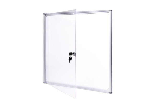 Binnenvitrine wand MAULextraslim whiteboard 6xA4 met slot