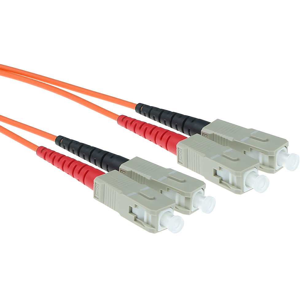 ACT 0,5 meter LSZH Multimode 50/125 OM2 glasvezel patchkabel duplex met SC connectoren