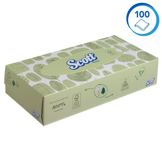 Facial tissues Scott 2-laags standaard 21x100stuks wit 8837