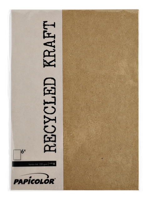 Kopieerpapier Papicolor A4 220gr 6 vel kraft bruin