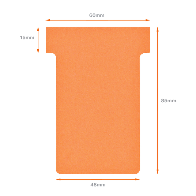 Planbord T-kaart Nobo nr 2 48mm oranje 100 stuks