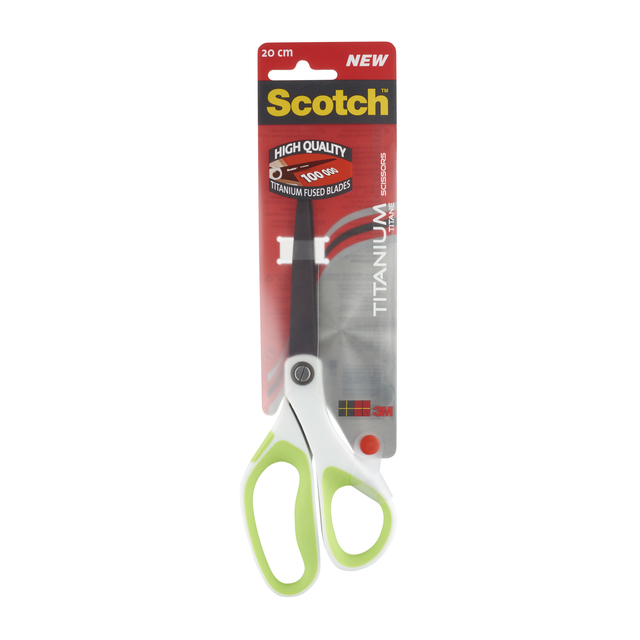 Schaar Scotch 20cm titanium met groot oog groen blister