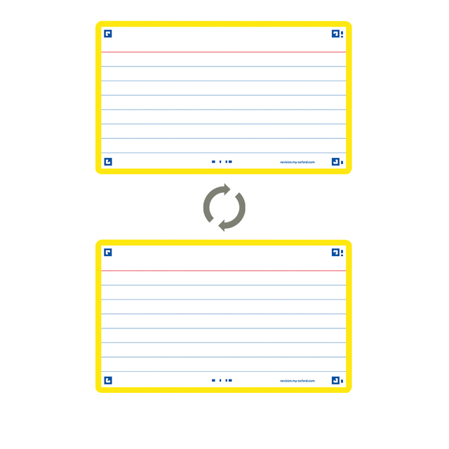 Flashcard Oxford 2.0 75x125mm 80 vel 250gr lijn geel