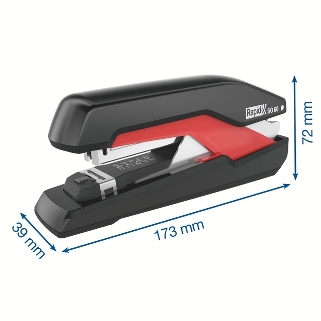 Bureaunietmachine Rapid Supreme fullstrip S1O60 60 vel zwart/rood