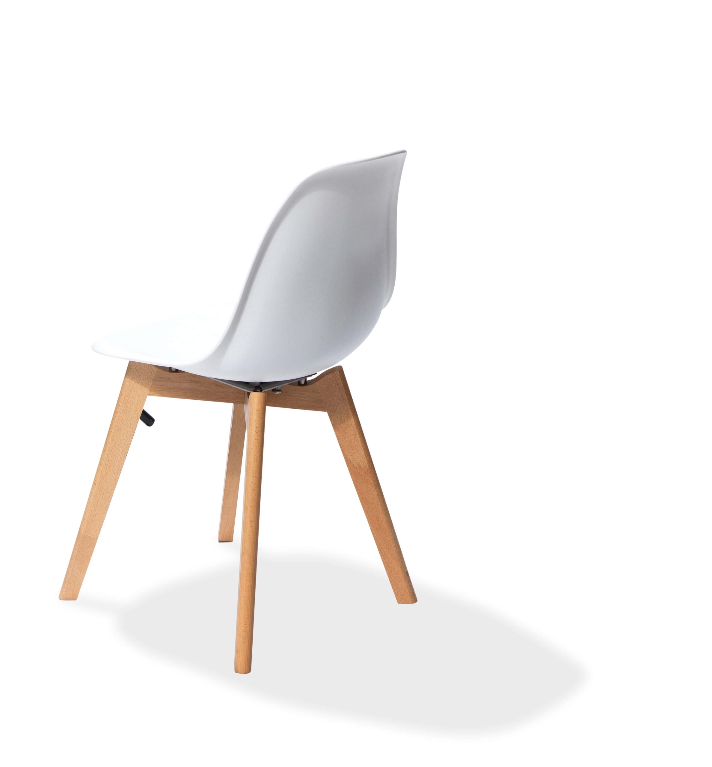 Keeve Stapelbare stoel wit , berkenhouten frame en kunststof zitting, 47x53x83cm (LxBxH), 505F01SW