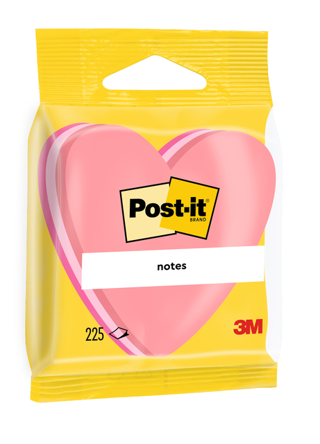 Memoblok Post-it Vormen 2007 70x70mm kubus hart roze