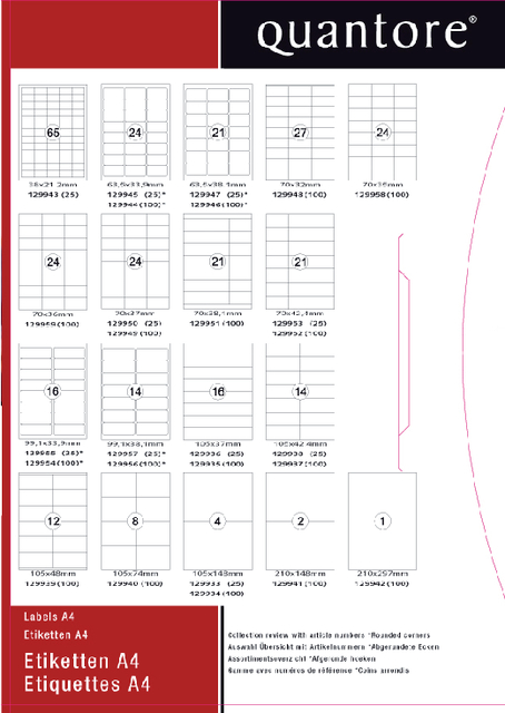 Etiket Quantore 63.5x33.9mm 2400 stuks