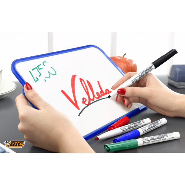 Viltstift Bic Velleda 1748 whiteboard rond medium assorti blister à 8 stuks