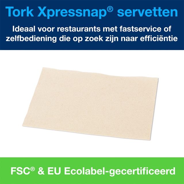 Servetten Tork Xpressnap® 1/2 vouw 2-laags 1000 stuks naturel 12880