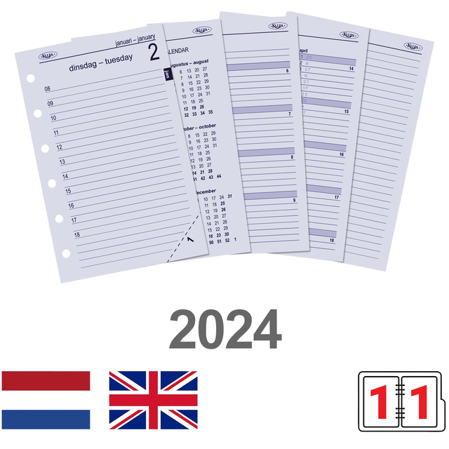 Organiseur Kalpa Pocket Agenda 2023-2024 7 jours/2 pages croco or