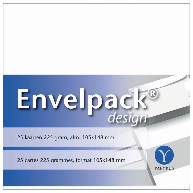 Enkele kaart Papyrus Envelpack Design A6 105x148mm wit 894426 set van 25