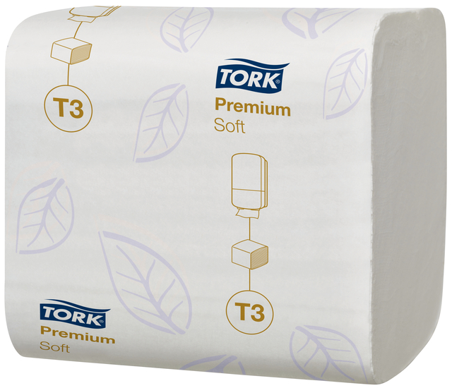 Toiletpapier Tork T3 gevouwen Premium Soft 2-laags 30x252vel 114273