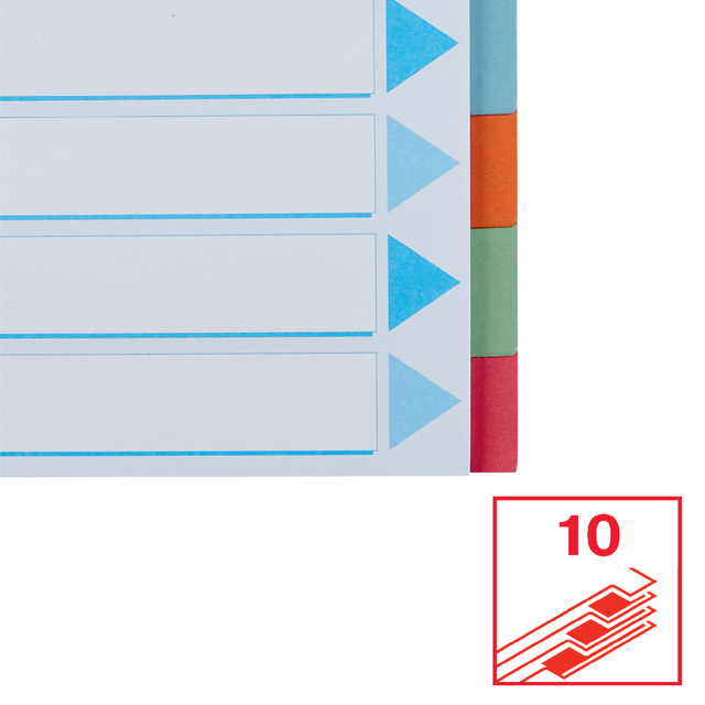 Tabbladen Esselte Premium A4 10-delig karton 23-rings assorti