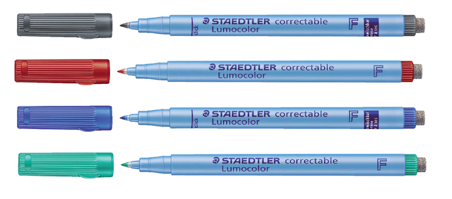 Viltstift Staedtler Lumocolor 305 non permanent correctable F zwart