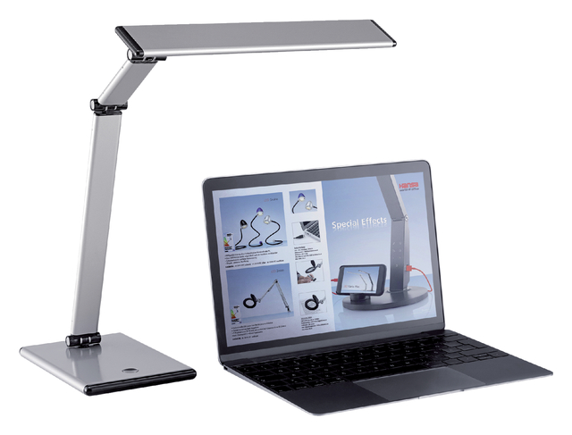 Bureaulamp Hansa led Slim zilvergrijs