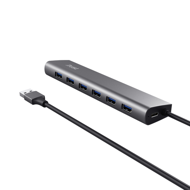 Hub Trust HALYX 7-port USB-A 3.2 zilver