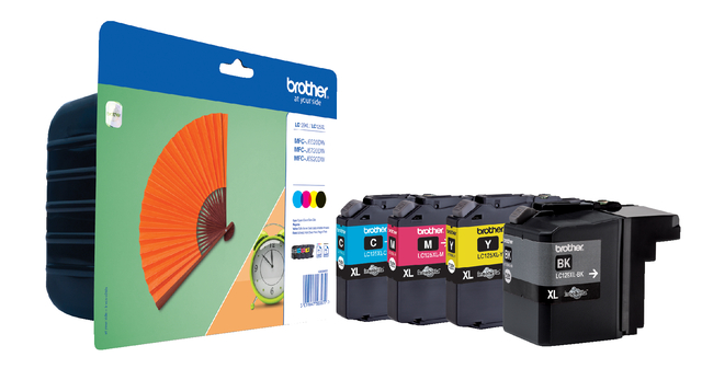 Inktcartridge Brother LC-129XLVALBP zwart + 3 kleuren